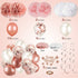 Rose Gold and Pink Birthday Party Decorations Set with Happy Birthday Banner,DIY Cake Topper,Circle Dots Garland,Hanging Swirls,Tissue Paper Pompoms,Paper Tassels Garland,Confetti Balloons for Man Women Birthday Party Decorations