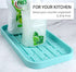 UHMER Silicone Sink Tray Set, Kitchen Sink Organizer Tray & Silicone Soap Dish 4-PACK, Multipurpose Turquoise Kitchen Sink Tray for Soap Bottles, Sponge Tray for Kitchen Sink, Kitchen Soap Tray