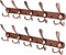 PHINGEER Wall Mounted Coat Rack, Heavy Duty Coat Rack with 5 Tri Metal Hooks, Stainless Steel Coat Hooks for Hanging Coats , Jacket, Hanger, Hat, Bag, Towel, Purse (Antique Copper, 2 Packs)