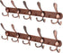 PHINGEER Wall Mounted Coat Rack, Heavy Duty Coat Rack with 5 Tri Metal Hooks, Stainless Steel Coat Hooks for Hanging Coats , Jacket, Hanger, Hat, Bag, Towel, Purse (Antique Copper, 2 Packs)