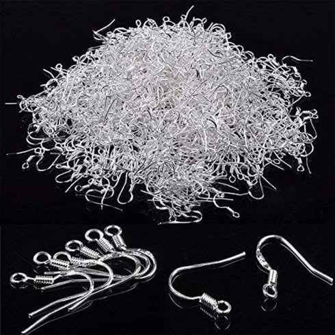 JIEHUN 925 Sterling Silver French Wire Earring Hooks Fish Hook Earrings Sterling Silver Earwires Sterling Silver Jewelry Ear Hooks Earring Findings?100?