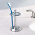 iDesign York Steel Divided Toothbrush Stand - 3.25" x 3.25" x 5.75", Brushed/Chrome