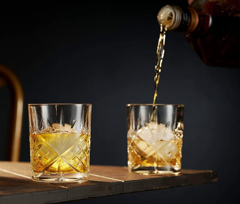 Godinger Whiskey Glasses and Sphere Ice Ball Maker Ice Mold Whiskey Chilling Barware Set, Drinking Glasses, Rocks Glasses, Gifts for Men - Set of 2