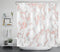 LB Marble Shower Curtain, Pink and White Marble Bathroom Curtain Fashion Mineral Ink Texture Modern Shower Curtains for Bathroom with Hooks, Waterproof Polyester Fabric Bathroom Decor 72x72 Inches