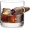 Gifts for Men, Cigar Whiskey Glass, Old Fashioned Whiskey Glasses With Indented Cigar Rest