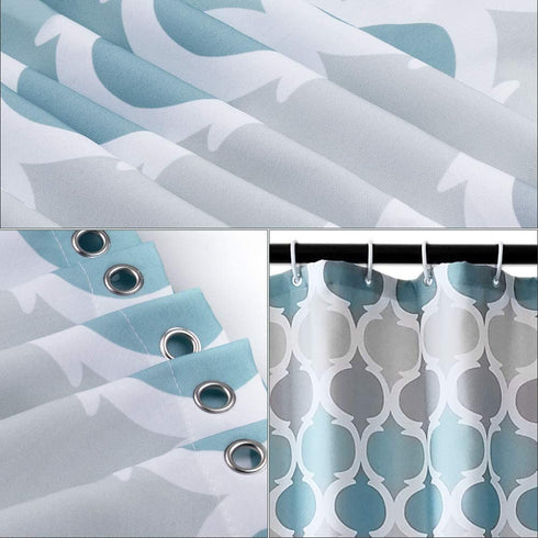 ANYEV Fabric Shower Curtain for Bathroom, Quick-Drying Durable and Washable Waterproof Polyester Fabric with Hooks 72" x 72"?Blue, Gray Green, Taupe, White?