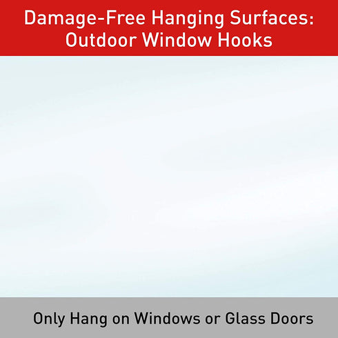 Command Outdoor Large Window Hooks, Total 4 Hooks with 8 Command Strips, 4 Pack of 1 Hook, Decorate Damage-Free