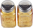 RSVP International Retro Glass Salt & Pepper Shaker | Stainless Steel Lids |, 8 oz, Amber