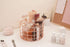 Rosework Rose Gold Makeup Brush Holder, Round Makeup Organizer For Vanity, 4 Compartment Makeup Brush Organizer and Cosmetic Brush Holder, Great Skincare Organizer and Makeup Brush Storage