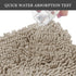 Luxury Chenille Bathroom Rug,Extra Soft and Cozy, Non-Slip,Super Absorbent Water, Machine Wash Dry, Shaggy Chenille Bath Mats for Bathroom Bedroom,17x24 inches,Beige