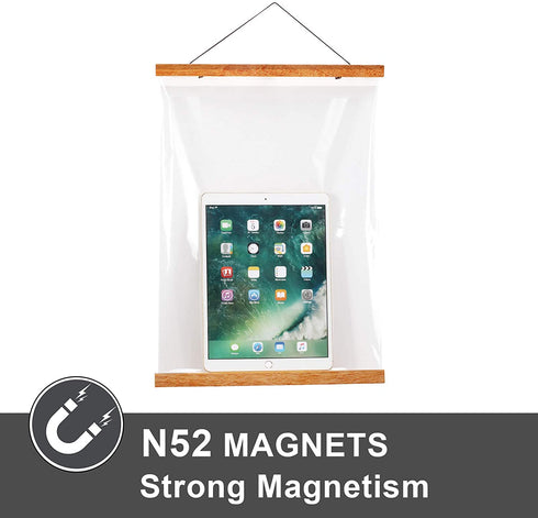 Magnetic Poster Hanger Frame, Teak Magnet Poster Frame 20x16 20x24 20x28 20x30 for Kids Paintings, Photos, Maps, Scrolls, Picture, Canvas Works and Art Prints