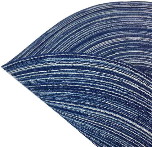Red-A?Placemats,Round Placemats for Dining Table Set of 6 Woven Heat Resistant Non-Slip Kitchen Table Mats Diameter 14 inch(Blue)