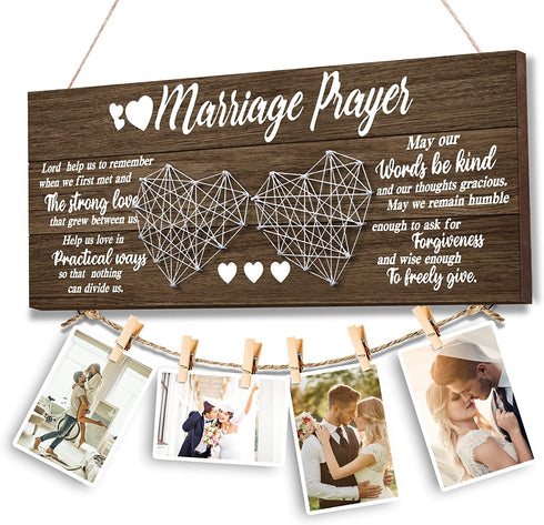 Wedding Gifts Bridal Shower Gifts for Bride and Groom Engagement Gifts for couple Anniversary Gifts Valentine˜s Day Present for Husband and Wife Newlywed Marriage Prayer Photo Holder