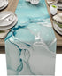 Marble Turquoise Teal Aqua Table Runner 70 Inches Long,Cotton Linen Modern Kitchen Dinner Dining Table Runners Decor Dresser,Burlap Tablerunner for Coffee/Dining/Party/Wedding Table Table Decor