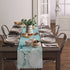 Marble Turquoise Teal Aqua Table Runner 70 Inches Long,Cotton Linen Modern Kitchen Dinner Dining Table Runners Decor Dresser,Burlap Tablerunner for Coffee/Dining/Party/Wedding Table Table Decor