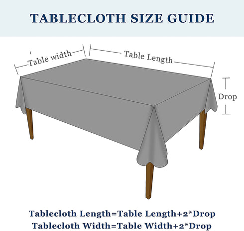 Hosonson Vinyl PU Rectangle Table Cloth 60x84 Inch - Easy Care Waterproof Oil-Proof Stain Proof Decoration Tablecloth - Reusable Wipable Heavy Duty Table Cover