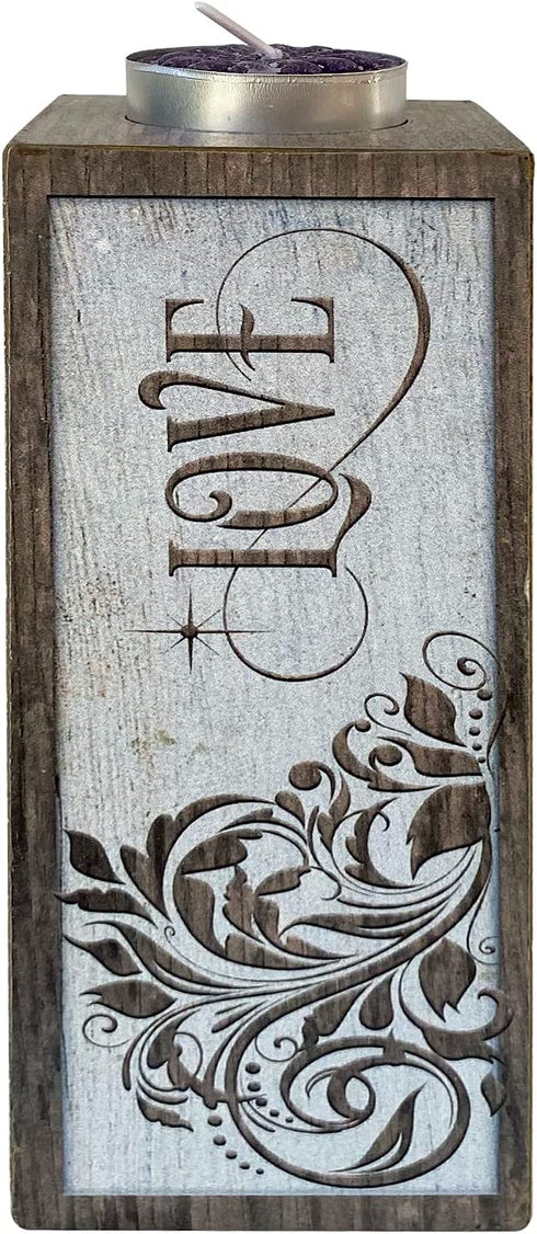 Cathedral Art Love Hope Peace Joy Pillar Advent W/Tea Lights Abbey & CA Gift Inspirational Candle Set, Multi