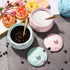 Ceramic Sugar Bowl with Lid, Ceramics Cyan Sugar Salt Pepper Storage Jar Seasoning Pot with Lid and Spoon for Home and Kitchen