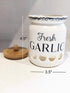 MillGar Ceramic Garlic Keeper for Counter - 4.5? x 3.5? Farmhouse & Vented Garlic Storage Container To Keep Garlic Cloves Fresher, Longer - Garlic Holder w/Bamboo Wood Lid - Dishwasher Safe