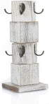 Lilithye Coffee Mug Holder for Counter Countertop Wood Rustic Coffee Mug Holder Stand with 8 Hooks Farmhouse Vintage Coffee Mug Tree Rack for Kitchen Bar