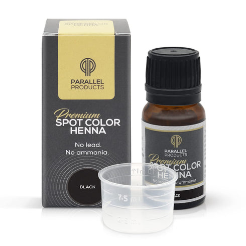 Parallel Products Spot Color Henna Kit - Henna Hair Dye - 3 grams - Tint for Professional Spot Coloring - With Mixing Dish - Covers Grey Hair - Root Touch Up (Black)