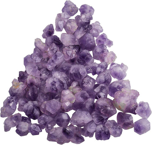 SUNYIK Natural Amethyst Rough Stone, Irregular Raw Crystal Point Loose Gemstone for Healing Reiki Jewelry Making Decoration 0.7?-1.5? 0.5lb (33-40 pcs)