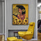 African American Canvas Wall Art Black Woman With Butterflies Paintings Sexy Black arounded by Sunflower Canvas Paintings Afro Women Picture Black Queen Inspirational Wall Art Hanging Poster Painting Black Girl Photography Abstract Watercolor Sunflower Pa