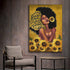 African American Canvas Wall Art Black Woman With Butterflies Paintings Sexy Black arounded by Sunflower Canvas Paintings Afro Women Picture Black Queen Inspirational Wall Art Hanging Poster Painting Black Girl Photography Abstract Watercolor Sunflower Pa