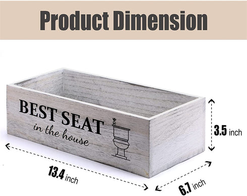 CuffUp Bathroom Decor Box,2 Sides of Funny Signs Farmhouse Bathroom Decor Toilet Paper Holder Rustic Farmhouse Home Decor for Livingroom Kitchen,Counter Table Decor (One Box)