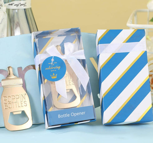 12 Pcs Royal blue Prince Baby Shower Favors for Boy,POPPINS'BOTTLE bottle opener Baby Shower Favor For Guests Boy Baby Shower Decoration Goodiebag Supplies,Baby Shower Souvenirs (Royal Blue, 12)