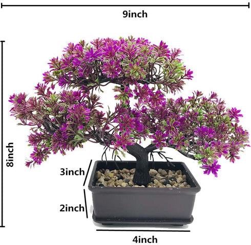 Fycooler Artificial Bonsai Tree-Fake Plant in Pot Artificial Plants,Faux Bonsai Japanese Pine Bonsai Artificial Plants for Home Decor Indoor,Office/Windowsill/Yard,Desktop Display, Zen Garden Décor