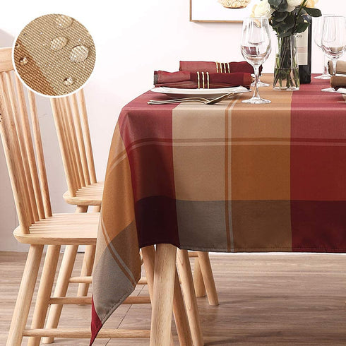 Macosy Rectangle Tablecloth, Red Tablecloth for Rectangle Tables 60 x 84 Waterproof Spill Proof Dust-Proof Wrinkle Resistant Tablecloth for Outdoor and Kitchen Dining Room(60"x84",6-8 Seats,Red)