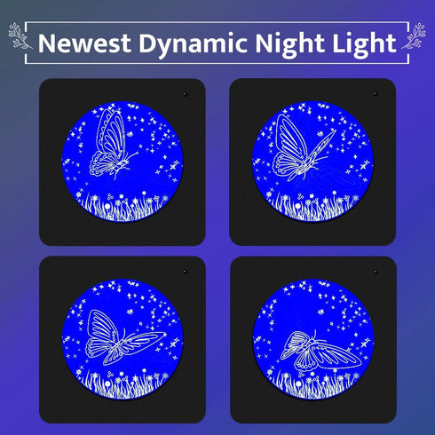 Flapping Butterfly Night Light Christmas Gifts for Kids Teenage Girls TOOGE Night Lights for Kids Room Girls Bedroom Funny Unique Kids Christmas Gifts for Girls Women