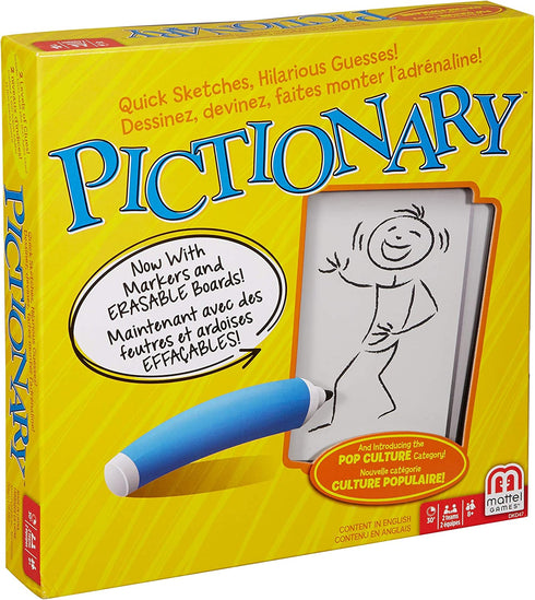 Pictionary Quick Drawing Board & Guessing Game for Family, Kids, Teens and Adults, with Dry Erase Boards, Markers and Clue Cards, Makes a Great Gift for Players 8 Years & Older