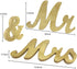 Mr Mrs Sign for Wedding Table,Mr and Mrs Wooden Letters,Large Mr. & Mrs.Party Decoration Items,Head Table Wedding Wood Letter,Just Married Sign Anniversary Party Valentine's Day Vintage Decor (Golden)
