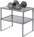 SONGMICS Cabinet Shelf Organizers, Spice Racks, Stackable, Expandable, Set of 4 Metal Kitchen Counter Shelves, Silver Gray UKCS006S01