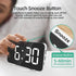 Digital Alarm Clock, 7" Large LED Mirror Electronic Clocks?Bedside Clock with Touch Snooze, Dual USB Charge, Auto Adjustable Brightness, Desk Wall Modern Clocks for Bedrooms Living Room Office(White)