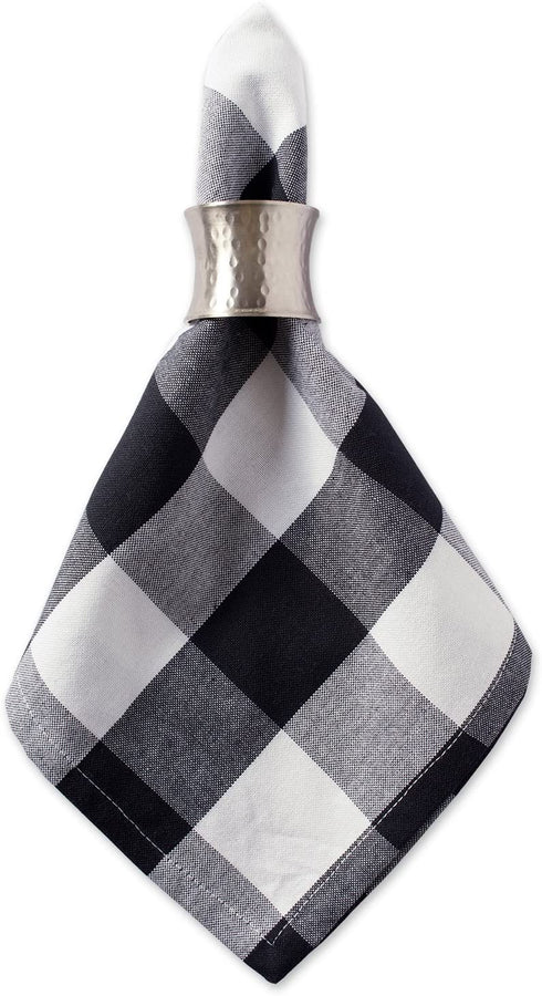 DII Buffalo Check Collection, Classic Farmhouse Tabletop Set, Napkin Set, 20x20, Black & White, 6 Piece