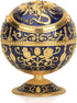 Pterosaur Windproof Ashtray with Flip Lid for Cigarette Metal Portable Smoking Tobacco Ashtray Indoor Outdoor, Handicrafts Rose Pattern Classy Gift for Women Men (Navy Blue-Golden)