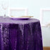 Kirsooku Purple Sequin Tablecloth Glitter Sparkly Iridescent Shimmer for Round Table Cloth 70 Inch Table Covers Decorations for Birthday Party Supplies Event Wedding Table Skirt Decor