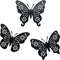 Metal butterfly wall art decor, 9inch set of 3 black Concise Decoration Hanging for living room bedroom bathroom Kitchen Patio Balcony House indoor outdoor, unique gift choice Waiu