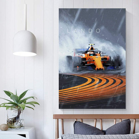 Maisuimaoyi F1 Car Poster Lando Norris F1 Racing Canvas Art Poster and Wall Art Picture Print Modern Family Bedroom Decor Posters 16x24inch(40x60cm)