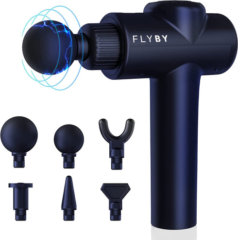 Flyby Massage Gun Deep Tissue - Percussion Muscle Massager Gun for Athletes F1Pro - Handheld Electric Neck & Back Massager for Pain Relief - Lightweight Percussive Body Massager for Women and Men