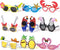 Golray 9 Pairs Luau Party Sunglasses for Adult Kids Hawaiian Tropical Birthday Party Favors Bulk Glasses with Flamingo Parrot Flip Crab, Summer Beach Pool Party Decoration Supplies Favors Props
