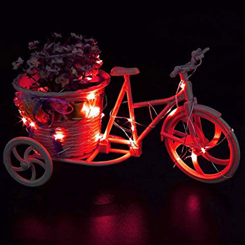 16 Pack Fairy Lights(Batteries Included) 10.2FT 30LEDs Firefly Lights Battery Operated String Lights Silver Wire Starry Lights for DIY Wedding Party Costume Christmas Tree Decoration (Red Fairy Light)