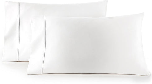 HC COLLECTION Pillow Cases - Set of 2 King Size Pillowcases, 20" x 40", Microfiber Pillowcase Pack -White