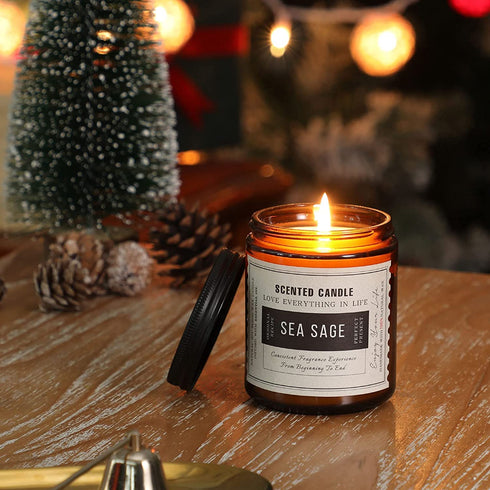 Candles for Home Scented, Sage and Lavender, 2 Pack 7.1OZ, Stress Relief & Body Relaxation, Sage Candles for Cleansing House, Ideal Gifts for Mother's Day, Thanksgiving Day, Christmas