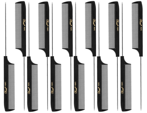Krest 8 1/2" Weaving Foiling Fine Rattail Comb (12 Pack) 12 x SB-K4641-BLK