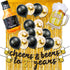 21st Birthday Decorations for Him Her, 21 Years Birthday Decorations with 40 Inch Gold Number Balloons, Banner, 21 Sign Latex Balloon, Fringe Curtains and Cups Foil Balloons