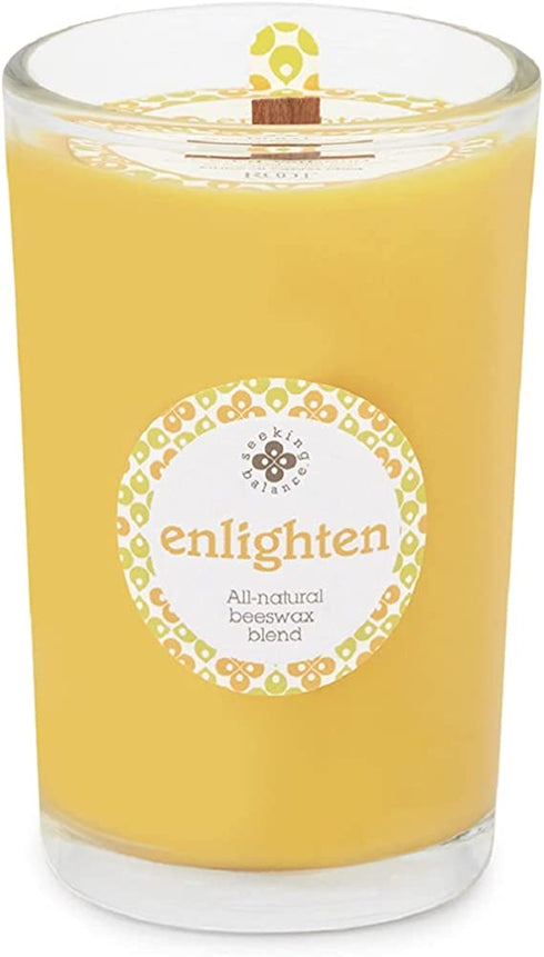 Root Candles Seeking Balance Beeswax Blend Candle, 8-Ounce, Enlighten: Cedar Verbena